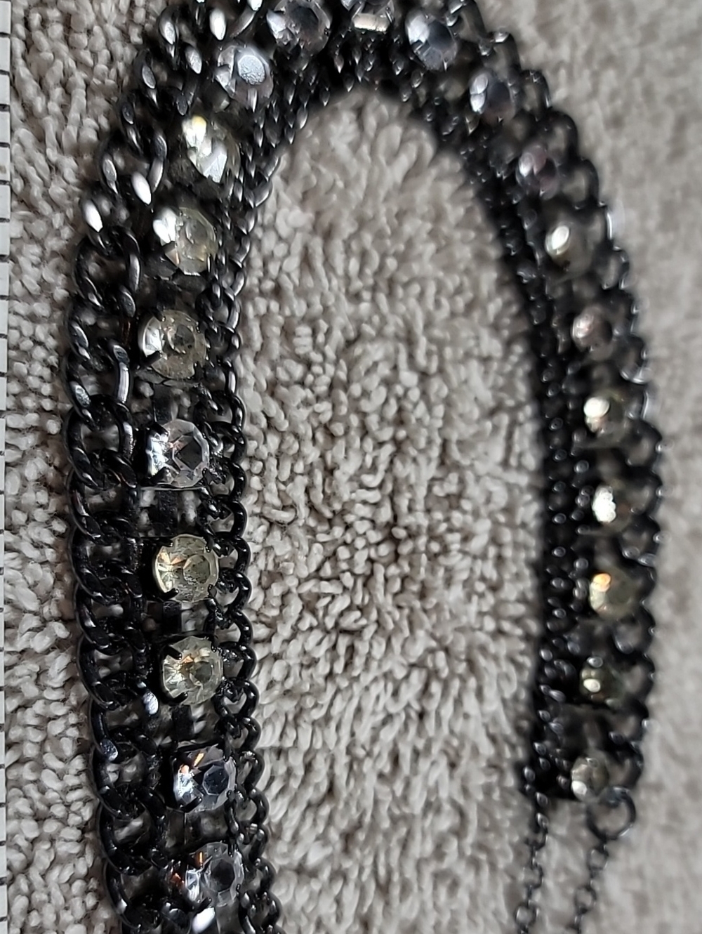 Express Black Crystal Curb Chain Choker Necklace
